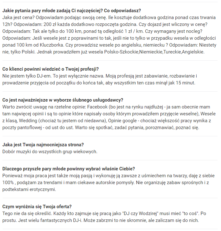 DJ na Wesele Opolskie, Śląsk - DJ LAMA, Pytania i odpowiedzi