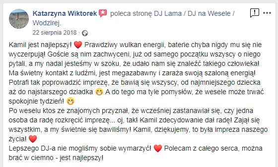 DJ NA WESELE OPOLSKIE OPOLE DJ LAMA WODZIREJ POLECANY DJ NA WESELE OPINIE